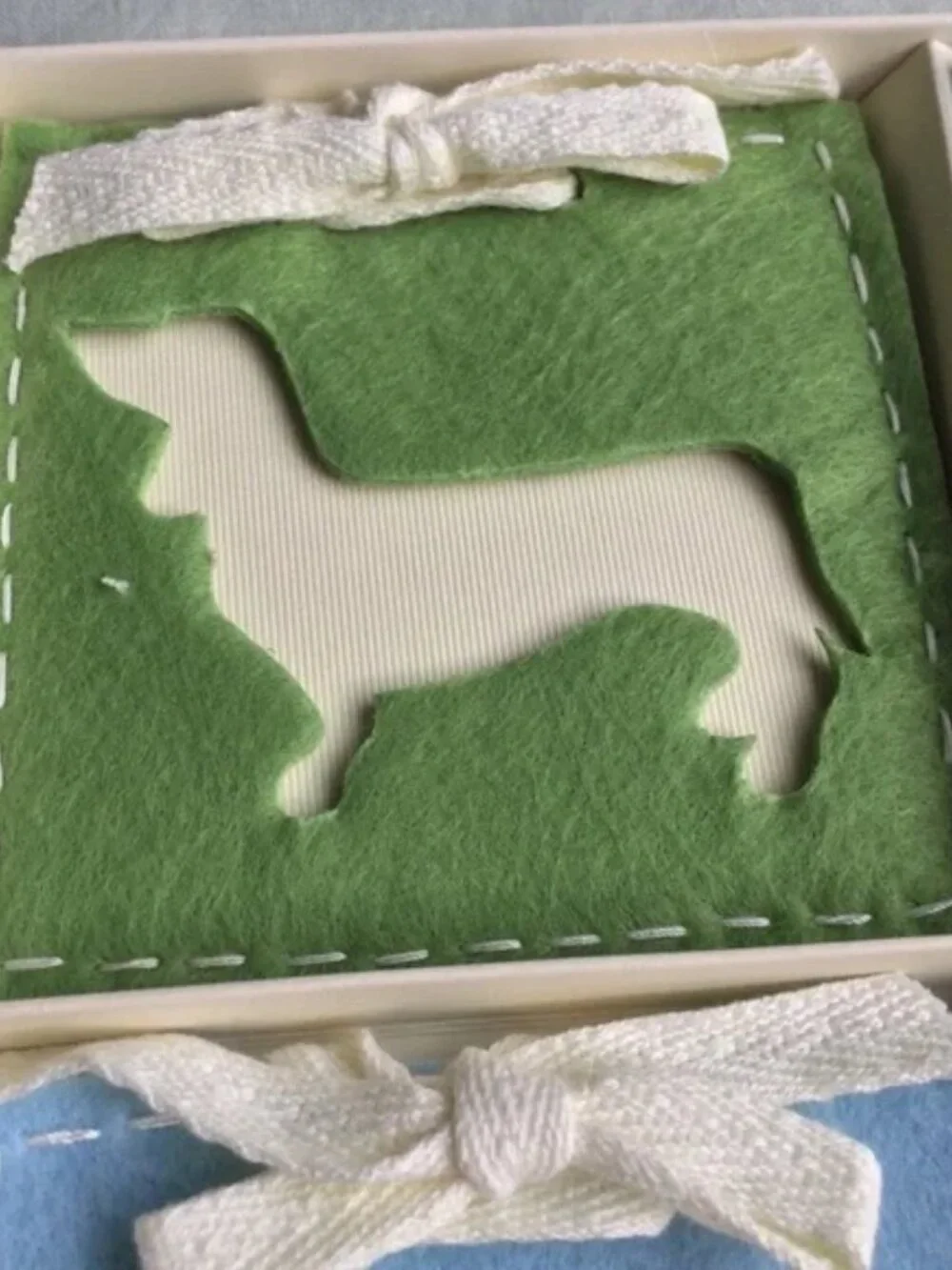 NWT Pottery Barn Kids set of 4 felt storage labels tags dachshund dress